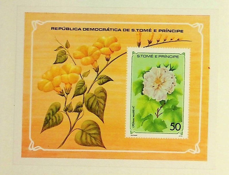 St. THOMAS & PRINCE ISL. Sc 508 NH SOUVENIR SHEET OF 1979 - FLOWERS. Sc$10.50