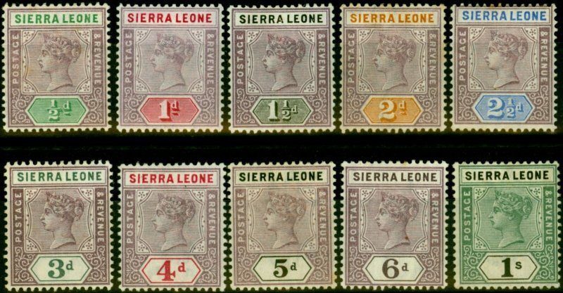 Sierra Leone 1896-97 Set of 10 to 1s SG41-50 Fine Mtd Mint