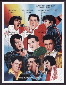 Maldive Is.-Sc#2108-unused NH sheet-Elvis Presley-Music-1