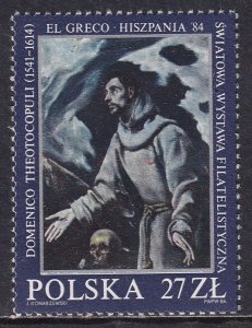 Poland 1984 Sc 2616 Painting The Ecstasy of St Francis by El Greco Stamp MNH