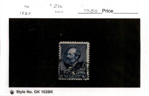 United States Postage Stamp, #216 Used, 1888 Garfield (AB)