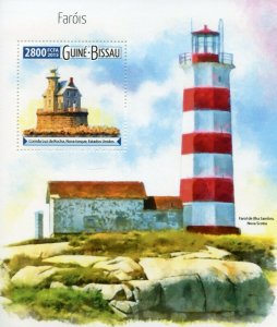 Guinea-Bissau 2015 MNH Lighthouses Stamps Lighthouse Architecture 1v S/S