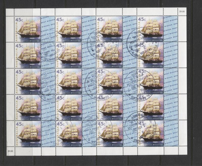 Australia - Scott 1729 - Se-Tenant Sheet of 20 - 1999 - CTO - Stamp Expo 99