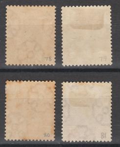 JOHORE 1910 SULTAN 1C - 4C WMK MULTI ROSETTES 