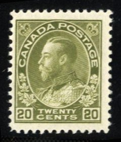 Canada #119 Cat$275, 1925 20c olive green, never hinged