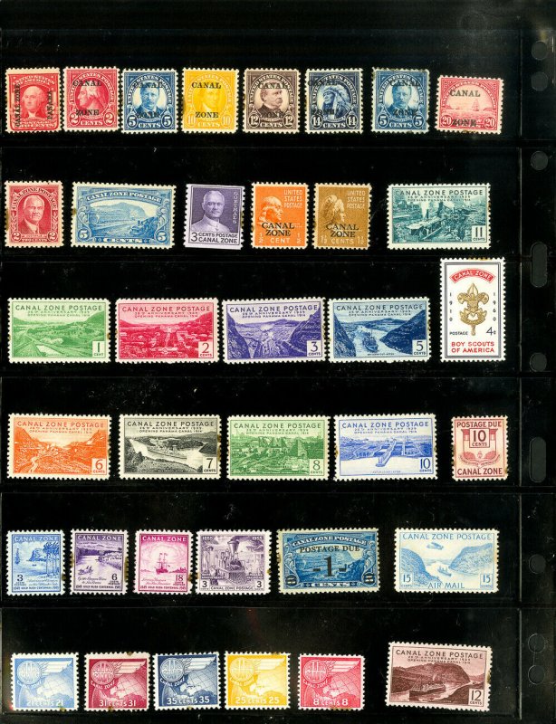 Canal Zone Early Clean Stamp Collection