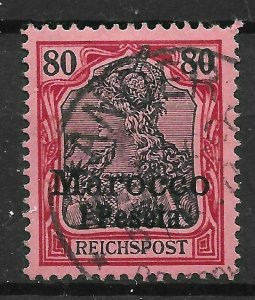 GERMAN P.O.'s IN MOROCCO SG15 1900 1p ON 80pf BLACK & CARMINE ON ROSE USED