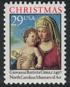 Scott 2789- Madonna & Child by Cima, Christmas- MNH 1993- 29c mint unused stamp