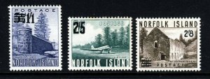 NORFOLK ISLAND QE II 1960 Complete Surcharge Set SG 37 to SG 39 MINT