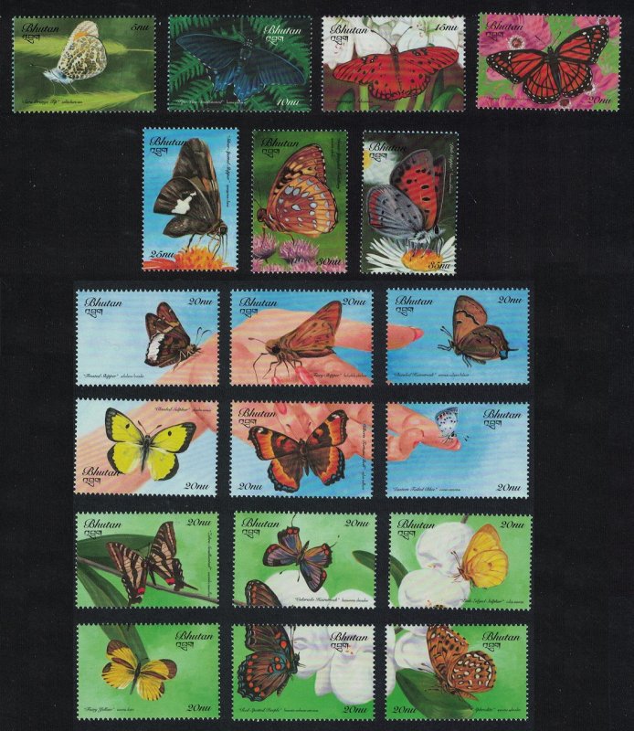 Bhutan Butterflies 19v SG#1386-1404 CV£20+