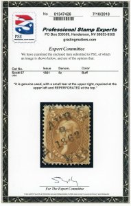 US Stamp #67 Jefferson 5c - PSE Cert - USED - CV $750.00 