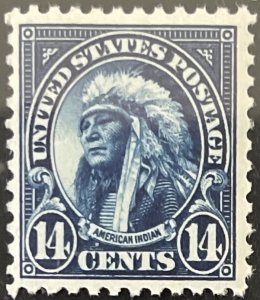 Scott #565 1923 14¢ American Indian flat plate perf. 11 MNH OG VF