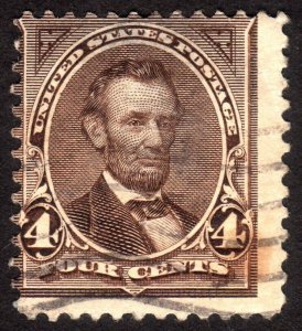 1894, US 4c, Lincoln, Used, Thin, Sc 254