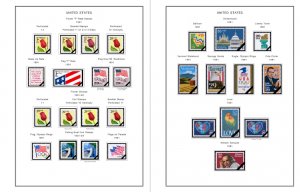 COLOR PRINTED U.S.A. 1991-1999 STAMP ALBUM PAGES (143 illustrated pages)