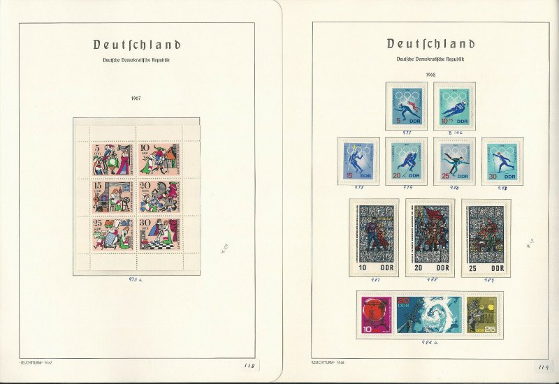 Germany DDR Stamp Collection on 24 Hingless Lighthouse Pages, 1967-69, JFZ