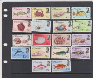 Mauritius Scott # 339-356 SG 382-399 -1969 QEII Definitive set MLH VF