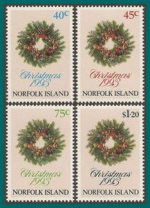 Norfolk Island 1993 Christmas, MNH #546-549,SG556-SG559