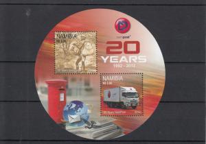 Namibia 2012 MNH 20 Years NamPost 2v Sheet 20th Anniv Lorry Truck
