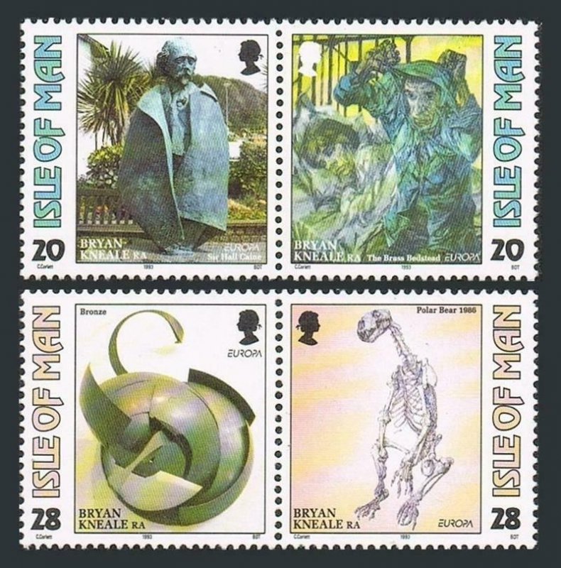 Isla De Man 558-561a, menta nunca con bisagras. Michel 546-549. Europa CEPT - 1993. Bryan Kneale Art. Oso. 