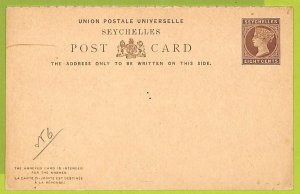 39903 - SEYCHELLES - Postal History -  STATIONERY CARD Double H & G  # 6