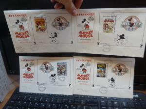 Bhutan Disney Mickey Mouse SC 701/12 4 FDCs (9ber)