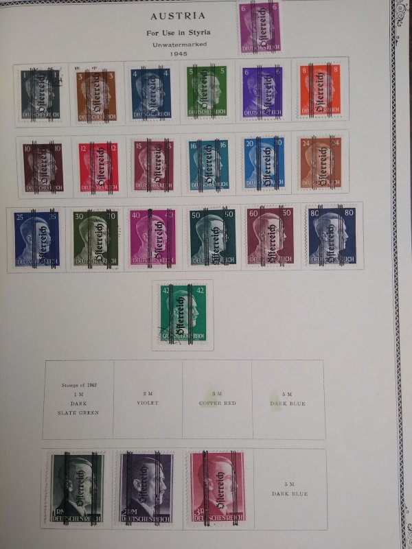 collection on pages Austria 1945 mostly complete mint light duplication NY: C...