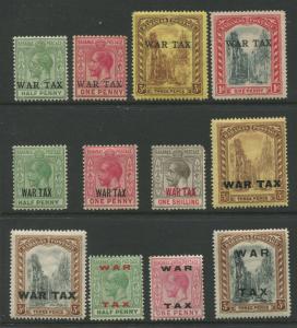 Bahamas -Scott MR1-MR14 - War Tax Issue -1918 - MH - Short Set of 12 Stamps