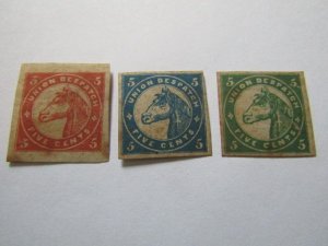 US Local Stamps, Union Dispatch Horse Head 5c City Carrier-Chicago 1855-88 MH NG