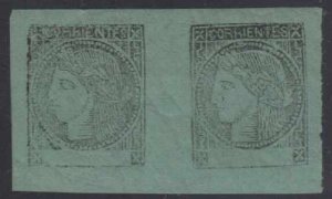 ARGENTINA CORRIENTES 1860-80 CERES Sc 4 PAIR TYPES 1-2 HINGED MINT F,VF CV$165+ 