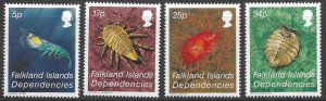 Falkland Islands Dependencies Scott 1L76-1L79 MNH Crustaceans Set of 1984