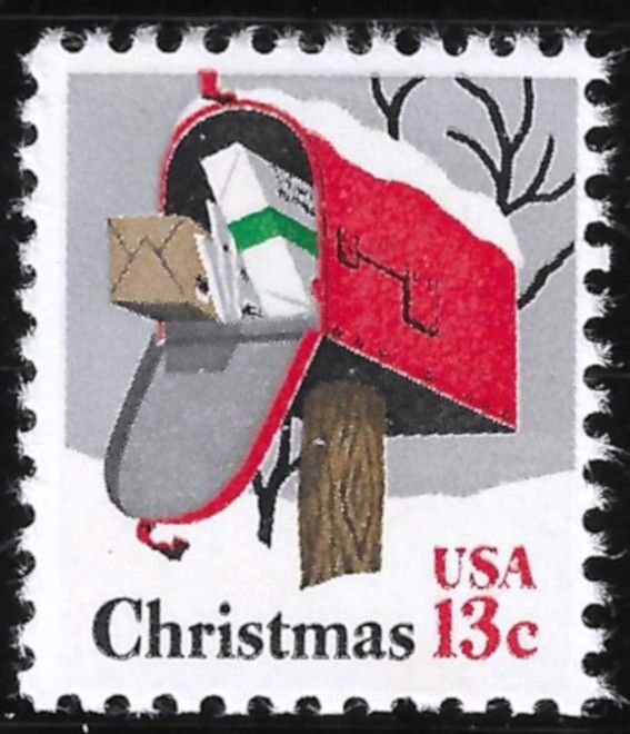 Scott 1730 13¢ Christmas 1977 Winter Mailbox Single  - MNH