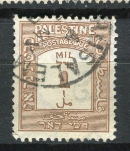 PALESTINE; 1920s early Postage Due issue fine used 1m. value