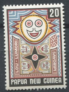 Papua New Guinea Sc#475 MNH, 20t blk & multi, Folklore. Elema Art (1977)