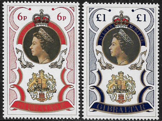 Gibraltar #338-9 MNH Set - Reign of Queen Elizabeth II