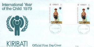 KIRIBATI INTERNATIONAL YEAR OF THE CHILD GUTTER $1 CACHETED FIRST DAY COVER 1979