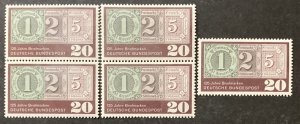 Germany 1965 #933, Stamps of Thurn & Taxis, Wholesale Lot of 5, MNH, CV $1.25