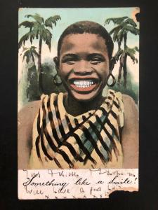1908 Cape Of good Hope South Africa Postcard Cover to England Smiling girl