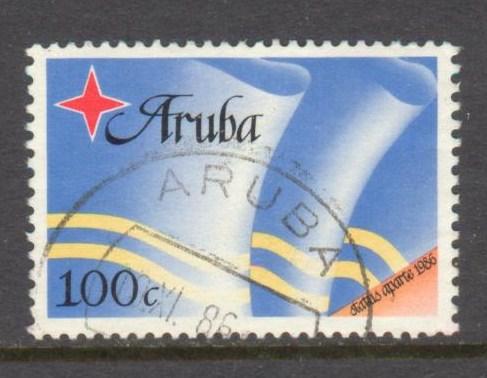 ARUBA Sc# 21 USED FVF Independence Flag