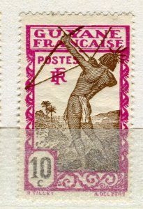 FRENCH COLONIES; GUYANE 1929 early Archer issue Mint hinged 10c. value