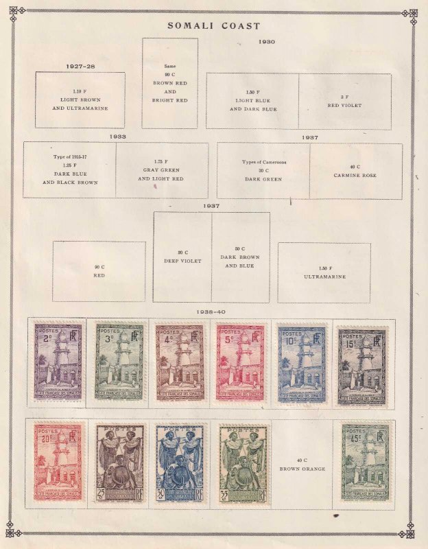 SOMALI COAST COLLECTION - MINT HINGED AND USED ON ALBUM PAGES - BINDAS