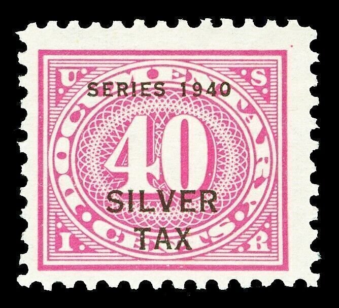 Scott RG46 1940 40c Silver Tax Revenue Mint F-VF OG NH Cat $52.50