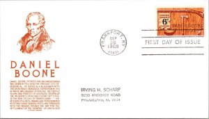 FDC 1968 SC #1357 Orange Anderson Cachet - Frankfort, Ky - Single - F78053