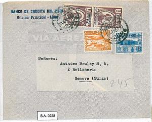 POSTAL HISTORY : PERU - AIRMAIL COVER to SWITZERLAND 1948