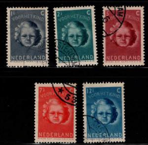 Netherlands Scott B154-B158 Used semi-postal set 1945