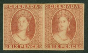 Grenada 1861 1d plate proofs on unwatermarked paper in dull red. Horizontal...
