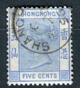 HONG KONG; Shanghai Treaty Port Cancel on QV 5c. value, 