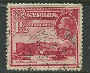 Cyprus - Scott 129 - KGV Pictorial Definitives -1934-Used - Single 1.1/2pi Stamp