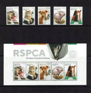 Australia: 2021,  150 Years of the RSPCA in Australia, MNH set + M/Sheet