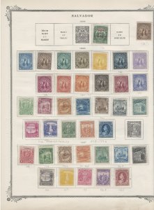 El Salvador, 13 pages of pre-1900 stamps, SCV $1300+ Amazing collection