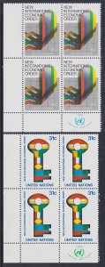 316-17 United Nations 1980 Economic Order Inscription Block MNH